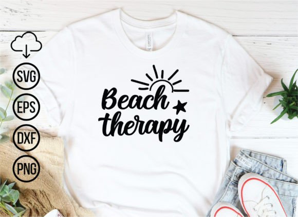Beach Therapy, Summer Svg: Graphics for T-Shirt Designs