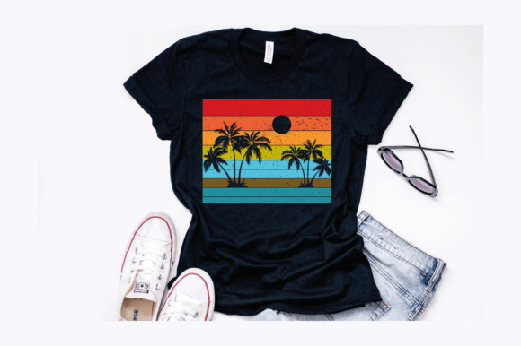 Retro Palm Tree Summer Vacation Design Graphics