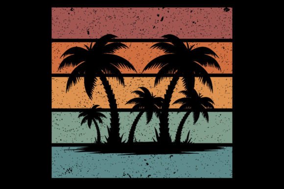 Summer Beach Palm Tree Sunset T-Shirt