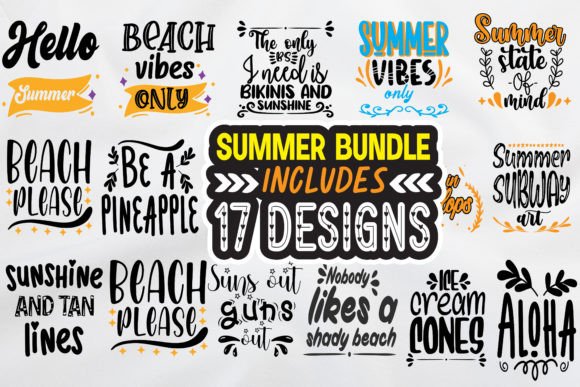 Summer Bundle Shirt Designs SVG Cut Fi