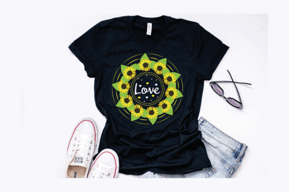 Summer Floral Sunflower Colorful Design: Graphics for T-Shirt Designs