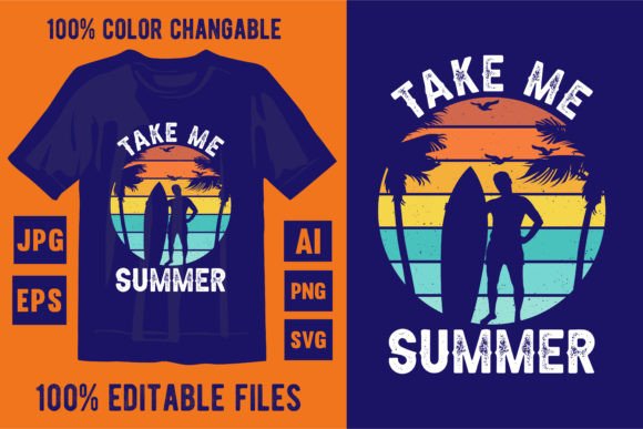 Summer Retro Vintage Sunset T-shirt Graphics