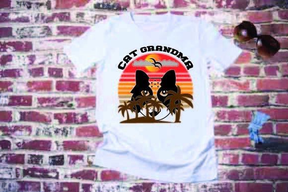 Summer T Shirt Design, Cat Grandma