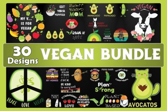 Vegan Bundle SVG 30 Designs