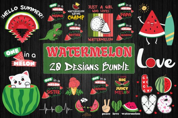 Watermelon SVG Bundle 20 Designs